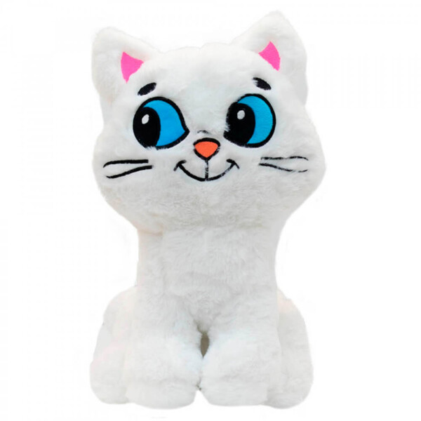 Gato Mingau Sentado De Pelúcia 30cm