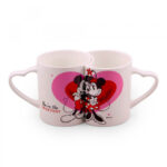 Conjunto De Canecas Mickey e Minnie De Porcelana Amor Branca