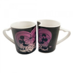 Conjunto De Canecas Amor Mickey e Minnie De Porcelana Preta