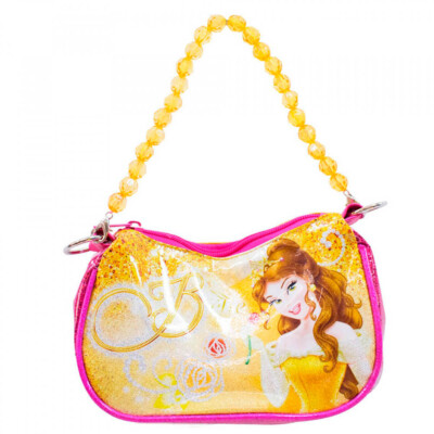 Bolsa Amarela Princesa Bela Com Alça De Miçanga
