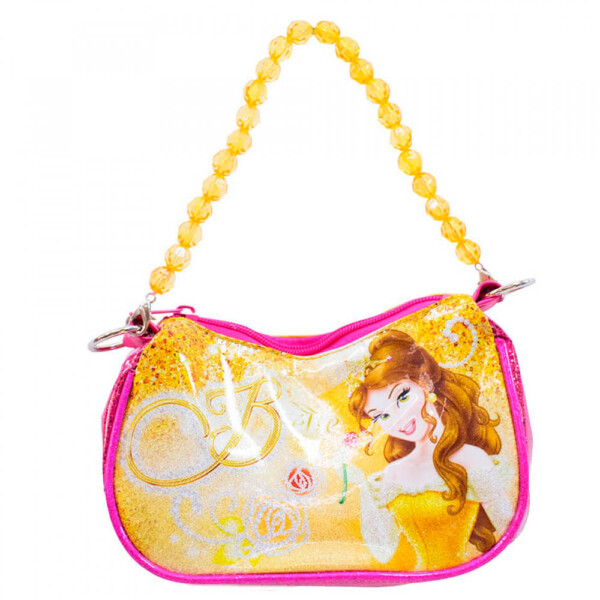 Bolsa Amarela Princesa Bela Com Alça De Miçanga