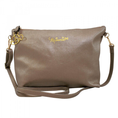 Bolsa Minnie Cinza Com Enfeite De Mickey
