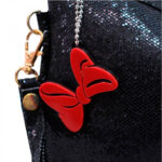 Bolsa Minnie Mão Preta Brilhante 14x21cm