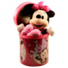 Boneca Minnie Chaveiro Rosa 23cm Na Lata