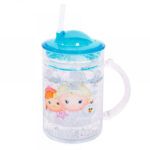 Caneca Com Tampa E Canudo Anna Elsa E Olaf Frozen Tsum Tsum 200ml