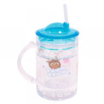 Caneca Com Tampa E Canudo Anna Elsa E Olaf Frozen Tsum Tsum 200ml
