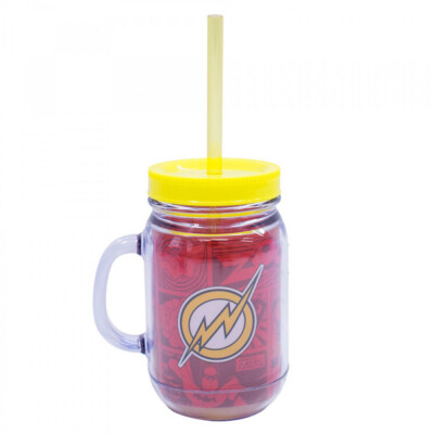 Caneca Flash Com Tampa E Canudo 420ml