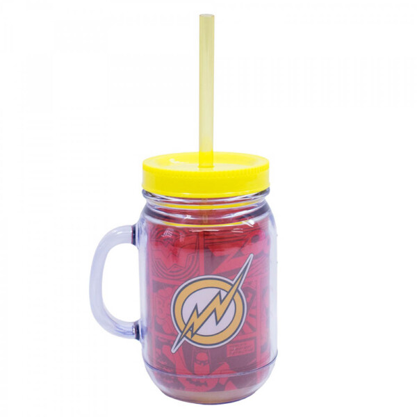 Caneca Flash Com Tampa E Canudo 420ml