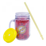 Caneca Flash Com Tampa E Canudo 420ml