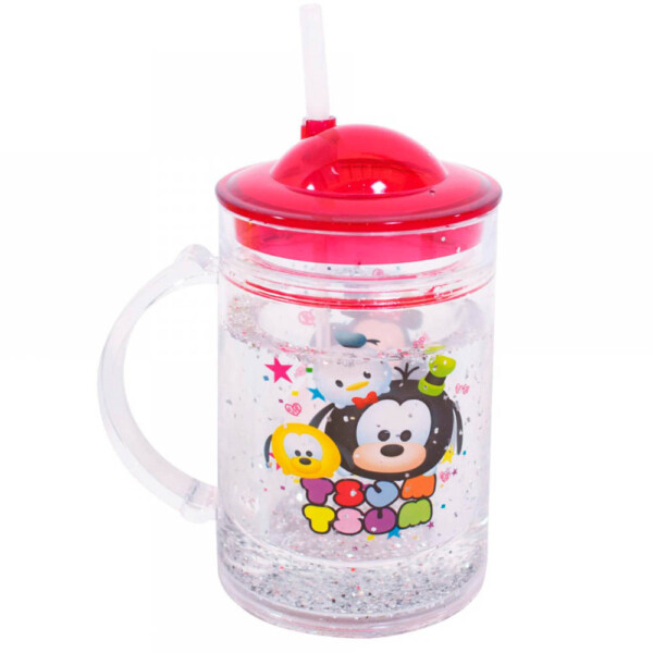 Caneca Mickey E Minnie Com Tampa E Canudo Tsum Tsum 200ml