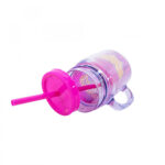 Caneca Mulher Maravilha Com Tampa E Canudo Rosa 420ml