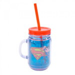 Caneca Jarra Superman HQ com Canudo 420ml