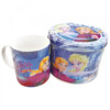 Caneca De Porcelana Azul Na Lata Anna Elsa E Olaf Frozen 350ml