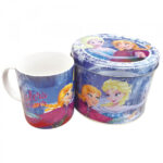 Caneca De Porcelana Azul Na Lata Anna Elsa E Olaf Frozen 350ml