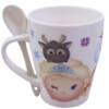 Caneca De Porcelana Com Colher Anna E Elsa Tsun Tsun