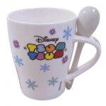 Caneca De Porcelana Com Colher Anna E Elsa Tsun Tsun