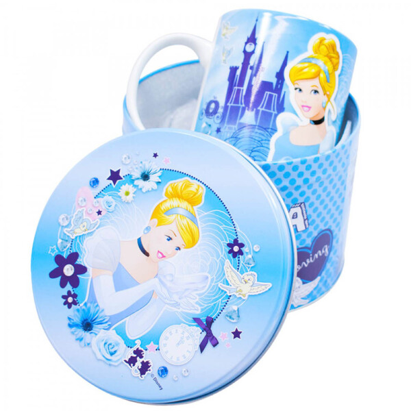 Caneca De Porcelana Na Lata Cinderela 350ml