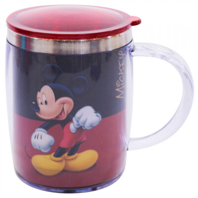 Caneca Mickey Termica Preta E Vermelha 450ml