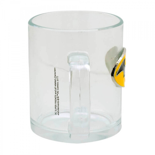 Caneca Brasão Batman Vidro Metal 370ml