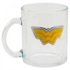 Caneca Mulher Maravilha Vidro Brasão Metal 370ml