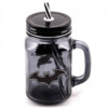 Caneca Jarra Batman Vidro com Canudo 450ml