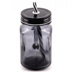 Caneca Jarra Batman Vidro com Canudo 450ml