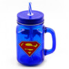 Caneca Jarra Superman Vidro com Canudo 420ml