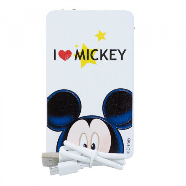 Carregador Portátil I Love Mickey Branco 2200mah