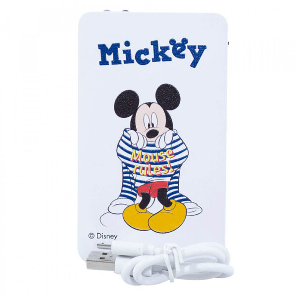 Carregador Portátil Mickey Branco Listras 2200mah