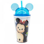 Copo Azul Mickey E Minnie Tsum Tsum Com Canudo E Orelhas 450ml