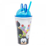 Copo Azul Mickey E Minnie Tsum Tsum Com Canudo E Orelhas 450ml