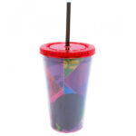 Copo Mickey Colorido Com Canudo Face 450ml 90 Anos