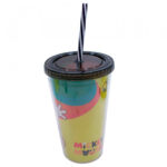 Copo Mickey Colorido Com Canudo Formato 450ml 90 Anos