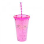 Copo Mulher Maravilha Com Canudo 450ml