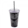 Copo Batman Com Tampa E Canudo 450ml