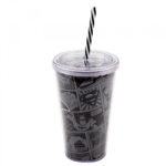 Copo Batman Com Tampa E Canudo 450ml