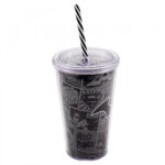 Copo Batman Com Tampa E Canudo 450ml