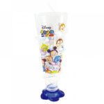 Copo Mickey E Minnie Cone Azul Com Canudo 250ml