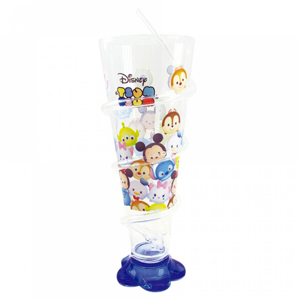 Copo Mickey E Minnie Cone Azul Com Canudo 250ml