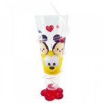 Copo Mickey E Minnie Cone Vermelho Com Canudo 250ml