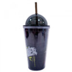 Copo Batman De Plástico Com Canudo 450ml