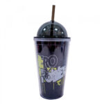 Copo Batman De Plástico Com Canudo 450ml
