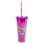 Copo Mulher Maravilha HQ com Cubos de Gelo 600ml