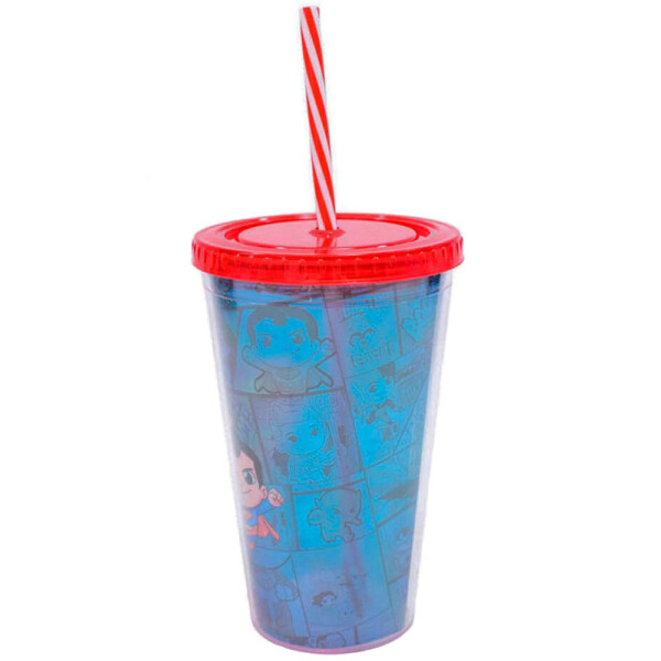 Copo Superman Hq Com Canudo 450ml