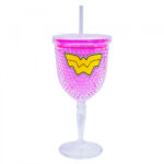 Taça Mulher Maravilha com Canudo e Gel 300ml