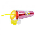 Copo Flash Vermelho Com Cubos De Gelo 600ml