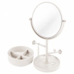 Espelho De Mesa Com Porta Joias Jacki Design Branco