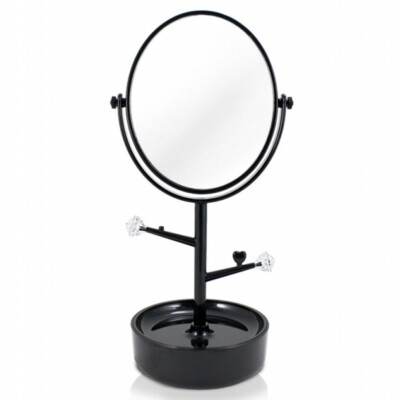 Espelho De Mesa Com Porta Joias Jacki Design Preto