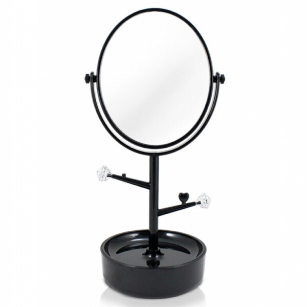 Espelho De Mesa Com Porta Joias Jacki Design Preto