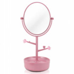Espelho De Mesa Com Porta Joias Jacki Design Rosa